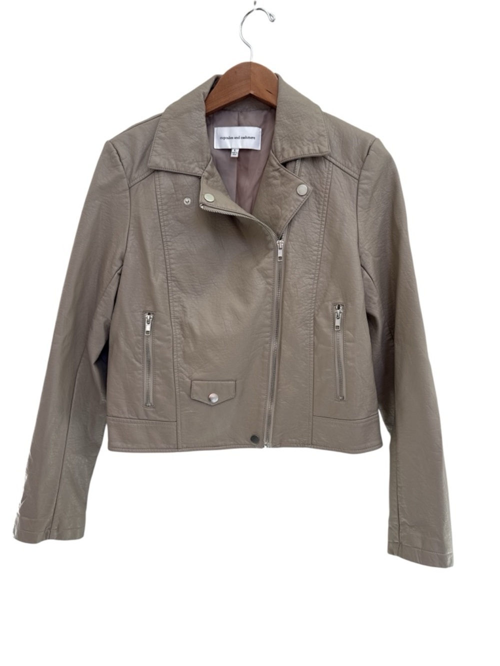 Cupcakes and Cashmere Women's Chandler Bone Leather Like Jacket